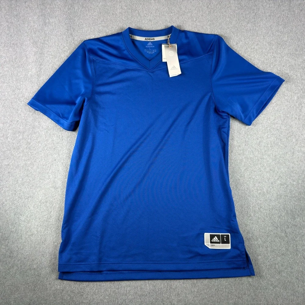 Adidas Jersey Mens Large Royal Blue Primegreen Aeroready 80$ MSRP NWT FLAW